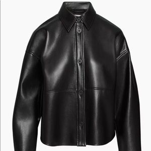 Babaton (Aritzia) Pelli Hip Vegan Leather Shirt Jacket